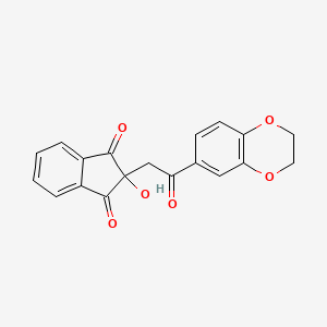 1H-Indene-1,3(2H)-dione, 2-(2-(2,3-dihydro-1,4-benzodioxin-6-yl)-2-oxoethyl)-2-hydroxy-