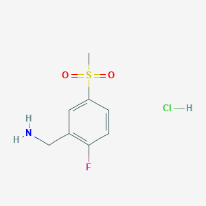 molecular formula C8H11ClFNO2S B1446075 (2-氟-5-甲磺酰基苯基)甲胺盐酸盐 CAS No. 1803581-65-8