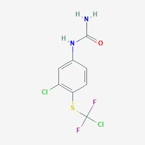 molecular formula C8H6Cl2F2N2OS B14460806 N-(3-Chloro-4-{[chloro(difluoro)methyl]sulfanyl}phenyl)urea CAS No. 67445-62-9