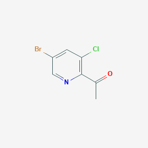 molecular formula C7H5BrClNO B1446081 1-(5-溴-3-氯吡啶-2-基)乙酮 CAS No. 1256808-29-3