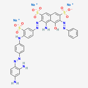 Trisodium 4-amino-3-((4-((4-((2,4-diaminophenyl)azo)phenyl)amino)-3-sulphonatophenyl)azo)-5-hydroxy-6-(phenylazo)naphthalene-2,7-disulphonate