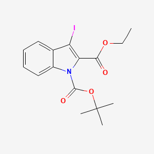 B1446084 1-tert-Butyl 2-ethyl 3-iodo-1H-indole-1,2-dicarboxylate CAS No. 1438281-33-4