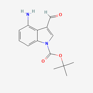 molecular formula C14H16N2O3 B1446085 tert-butyl 4-amino-3-formyl-1H-indole-1-carboxylate CAS No. 1195784-87-2