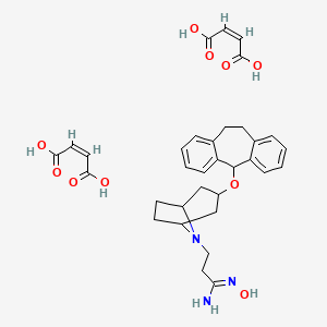 Tropane-8-propionamide, 3-(10,11-dihydro-5H-dibenzo(a,d)cyclohepten-5-yloxy), oxime, di(hydrogen maleate)