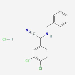 molecular formula C15H13Cl3N2 B1446092 2-(苄氨基)-2-(3,4-二氯苯基)乙腈盐酸盐 CAS No. 1440535-45-4