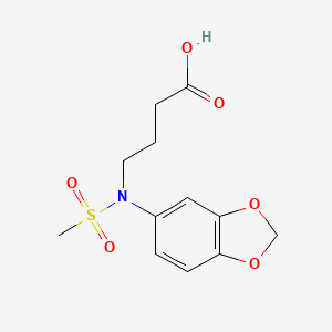molecular formula C12H15NO6S B1446093 4-[1,3-苯并二氧杂环-5-基(甲磺酰)氨基]丁酸 CAS No. 1858254-97-3