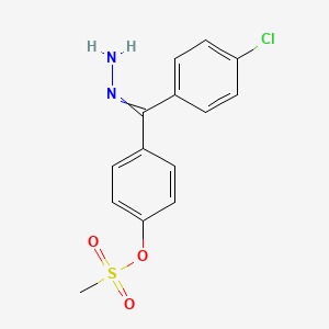 4-[(4-Chlorophenyl)(hydrazinylidene)methyl]phenyl methanesulfonate