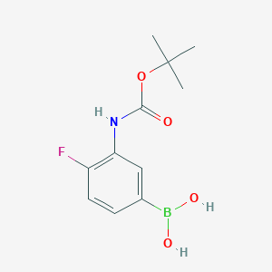molecular formula C11H15BFNO4 B1446101 (3-((叔丁氧羰基)氨基)-4-氟苯基)硼酸 CAS No. 1704069-72-6
