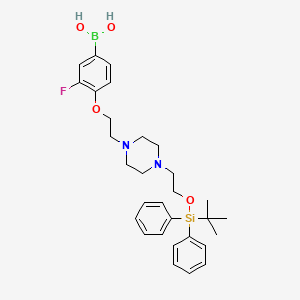 molecular formula C30H40BFN2O4Si B1446109 (4-(2-(4-(2-((叔丁基二苯基甲硅烷基)氧基)乙基)哌嗪-1-基)乙氧基)-3-氟苯基)硼酸 CAS No. 1704081-82-2