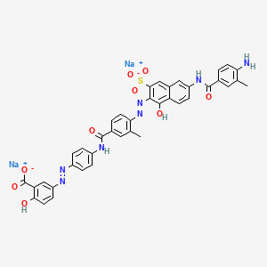 Disodium 5-((4-((4-((6-((4-amino-3-methylbenzoyl)amino)-1-hydroxy-3-sulphonato-2-naphthyl)azo)-3-methylbenzoyl)amino)phenyl)azo)salicylate