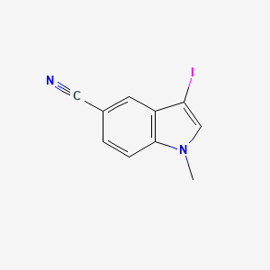 molecular formula C10H7IN2 B1446115 3-碘-1-甲基-1H-吲哚-5-腈 CAS No. 1858250-93-7