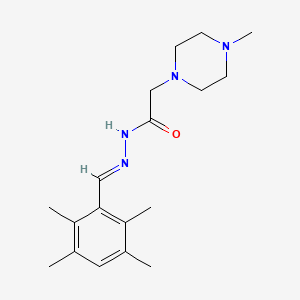 2-(4-methylpiperazin-1-yl)-N-[(E)-(2,3,5,6-tetramethylphenyl)methylideneamino]acetamide