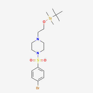 molecular formula C18H31BrN2O3SSi B1446131 1-((4-溴苯基)磺酰)-4-(2-((叔丁基二甲基硅基)氧基)乙基)哌嗪 CAS No. 1704065-52-0