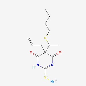 molecular formula C13H19N2NaO2S2 B14461334 Sodium 5-allyl-5-(1-(butylthio)ethyl)-2-thiobarbiturate CAS No. 73680-97-4