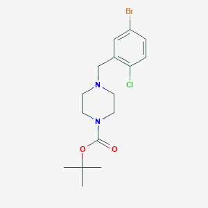 molecular formula C16H22BrClN2O2 B1446139 叔丁基 4-(5-溴-2-氯苄基)哌嗪-1-羧酸酯 CAS No. 1704074-43-0