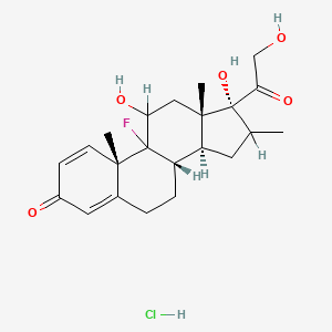 (8S,10S,13S,14S,17R)-9-fluoro-11,17-dihydroxy-17-(2-hydroxyacetyl)-10,13,16-trimethyl-6,7,8,11,12,14,15,16-octahydrocyclopenta[a]phenanthren-3-one;hydrochloride