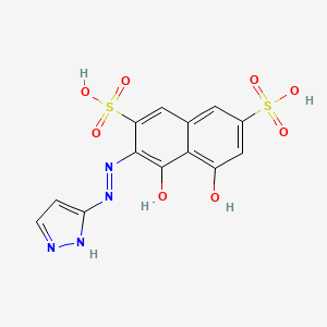 5-Hydroxy-4-oxo-3-[2-(1H-pyrazol-5-yl)hydrazinylidene]-3,4-dihydronaphthalene-2,7-disulfonic acid