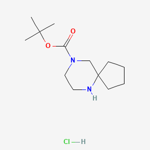 molecular formula C13H25ClN2O2 B1446148 6,9-Diaza-spiro[4.5]decane-9-carboxylic acid tert-butyl ester hydrochloride CAS No. 1965309-43-6