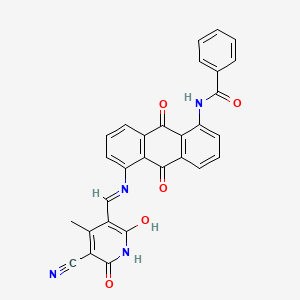 Benzamide, N-[5-[[(5-cyano-1,2-dihydro-6-hydroxy-4-methyl-2-oxo-3-pyridinyl)methylene]amino]-9,10-dihydro-9,10-dioxo-1-anthracenyl]-