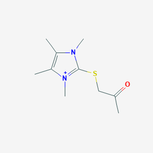 molecular formula C10H17N2OS+ B144616 1,3,4,5-Tetramethyl-2-((2-oxopropyl)thio)imidazolium CAS No. 134218-50-1