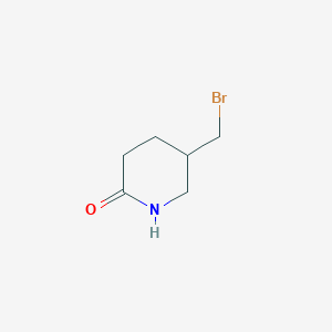 molecular formula C6H10BrNO B1446167 5-(溴甲基)哌啶-2-酮 CAS No. 1820608-69-2