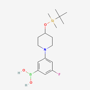 molecular formula C17H29BFNO3Si B1446171 (3-(4-((叔丁基二甲基甲硅烷基)氧基)哌啶-1-基)-5-氟苯基)硼酸 CAS No. 1704073-45-9
