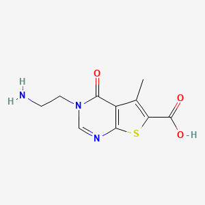 B1446190 3-(2-Aminoethyl)-5-methyl-4-oxo-3,4-dihydrothieno[2,3-d]pyrimidine-6-carboxylic acid CAS No. 1955548-01-2