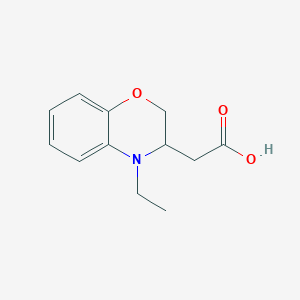 molecular formula C12H15NO3 B1446211 2-(4-乙基-3,4-二氢-2H-苯并[b][1,4]恶嗪-3-基)乙酸 CAS No. 1955523-35-9