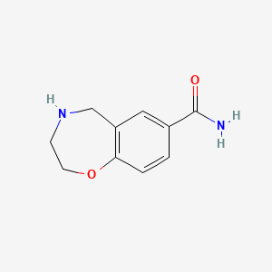 molecular formula C10H12N2O2 B1446212 2,3,4,5-四氢苯并[f][1,4]恶杂环庚-7-甲酰胺 CAS No. 1936148-98-9