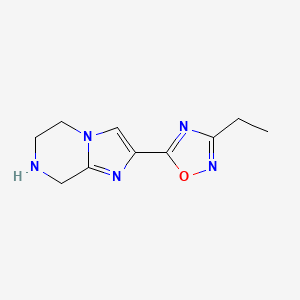 molecular formula C10H13N5O B1446213 3-乙基-5-(5,6,7,8-四氢咪唑并[1,2-a]吡嗪-2-基)-1,2,4-恶二唑 CAS No. 1955514-71-2