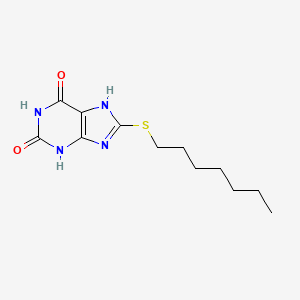 Xanthine, 8-(heptylthio)-