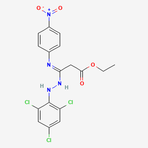 Ethyl 3-((4-nitrophenyl)amino)-3-((2,4,6-trichlorophenyl)hydrazono)propionate