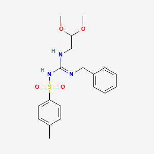 Benzenesulfonamide, (((2,2-dimethoxyethyl)amino)((phenylmethyl)amino)methylene)-4-methyl-