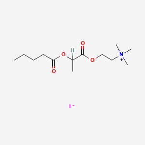 molecular formula C13H26INO4 B14462386 2-(2-((1-Oxopentyl)oxy)-1-oxopropoxy)-N,N,N-trimethylethanaminium iodide CAS No. 73231-80-8