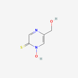 molecular formula C5H6N2O2S B14462419 1-Hydroxy-5-(hydroxymethyl)pyrazine-2(1H)-thione CAS No. 72788-80-8