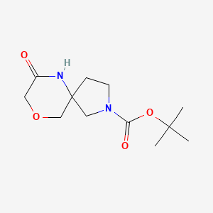 molecular formula C12H20N2O4 B1446260 叔丁基 7-氧代-9-氧杂-2,6-二氮螺[4.5]癸烷-2-羧酸酯 CAS No. 1251020-94-6