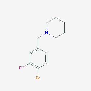 molecular formula C12H15BrFN B1446276 1-[(4-溴-3-氟苯基)甲基]哌啶 CAS No. 1895990-45-0