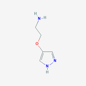 molecular formula C5H9N3O B1446277 2-(1H-吡唑-4-氧基)乙基-1-胺 CAS No. 1894310-73-6