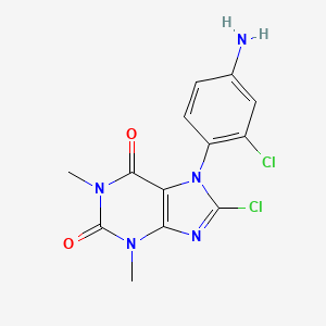 1H-Purine-2,6-dione, 3,7-dihydro-7-(4-amino-2-chlorophenyl)-8-chloro-1,3-dimethyl-