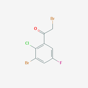 molecular formula C8H4Br2ClFO B1446304 3'-Bromo-2'-chloro-5'-fluorophenacyl bromide CAS No. 1805576-81-1