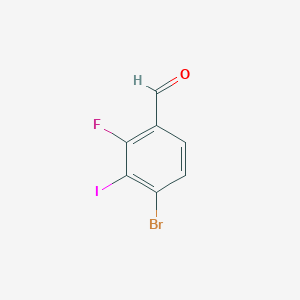 molecular formula C7H3BrFIO B1446309 4-溴-2-氟-3-碘苯甲醛 CAS No. 1809158-07-3