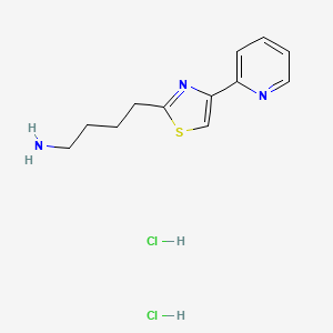 molecular formula C12H17Cl2N3S B1446322 4-[4-(吡啶-2-基)-1,3-噻唑-2-基]丁-1-胺二盐酸盐 CAS No. 1955532-05-4