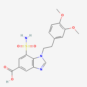 1H-Benzimidazole-5-carboxylic acid, 7-(aminosulfonyl)-1-(2-(3,4-dimethoxyphenyl)ethyl)-