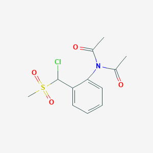 B14463426 N-Acetyl-N-{2-[chloro(methanesulfonyl)methyl]phenyl}acetamide CAS No. 68882-94-0