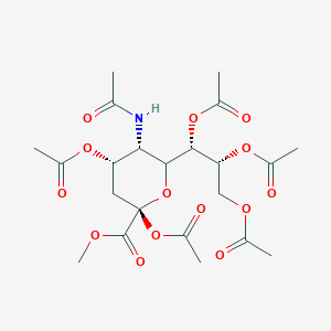 molecular formula C22H31NO14 B14463523 (1S,2R)-1-((2R,3S,4S,6R)-3-acetamido-4,6-diacetoxy-6-(methoxycarbonyl)tetrahydro-2H-pyran-2-yl)propane-1,2,3-triyl triacetate 