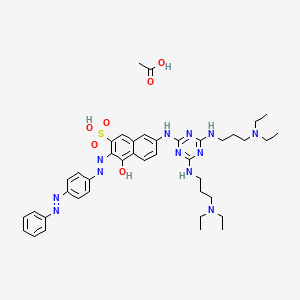 7-((4,6-Bis((3-(diethylamino)propyl)amino)-1,3,5-triazin-2-yl)amino)-4-hydroxy-3-((p-(phenylazo)phenyl)azo)naphthalene-2-sulphonic acid, monoacetate