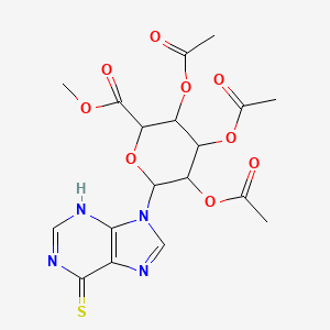 molecular formula C18H20N4O9S B14463667 methyl 3,4,5-triacetyloxy-6-(6-sulfanylidene-3H-purin-9-yl)oxane-2-carboxylate CAS No. 67693-47-4