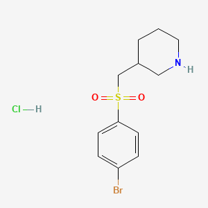 molecular formula C12H17BrClNO2S B1446368 3-([(4-Bromophenyl)sulfonyl]methyl)piperidine hydrochloride CAS No. 1864064-77-6