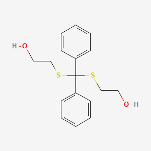 molecular formula C17H20O2S2 B14463696 2,2'-[(Diphenylmethylene)disulfanediyl]di(ethan-1-ol) CAS No. 67610-65-5