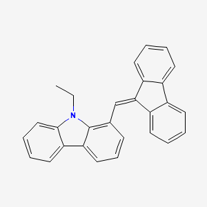 molecular formula C28H21N B14463707 9-Ethyl-1-[(9H-fluoren-9-ylidene)methyl]-9H-carbazole CAS No. 73813-92-0